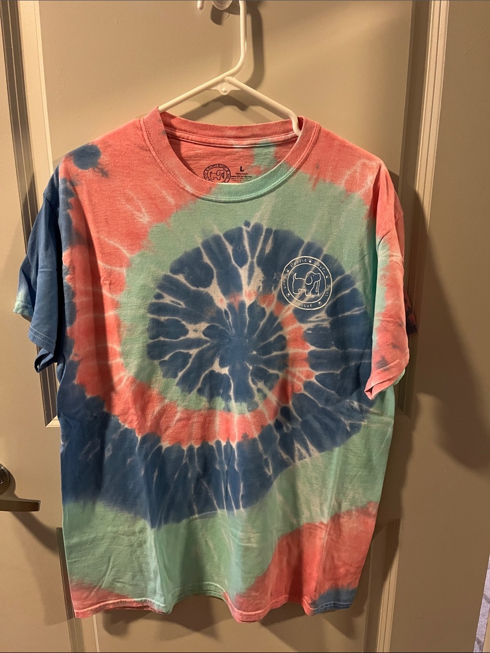 Puppie Love Tie-Dye Spiral Short Sleeve Tee - Pink, Blue, Mint